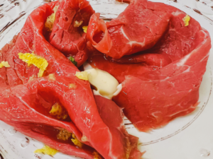 Carpaccio di black angus affumicato